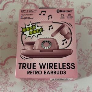 Pink True Wireless Retro Earbuds